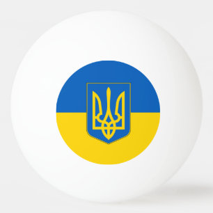 Tischtennisball mit Flagge der Ukraine