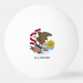 Tischtennisball mit Flagge des Illinois-Staat (Vorderseite)