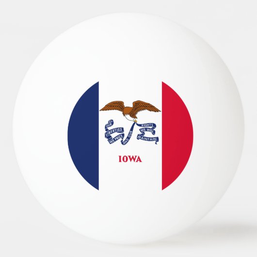 Tischtennisball mit Flagge des Iowa-Staat (Rückseite)