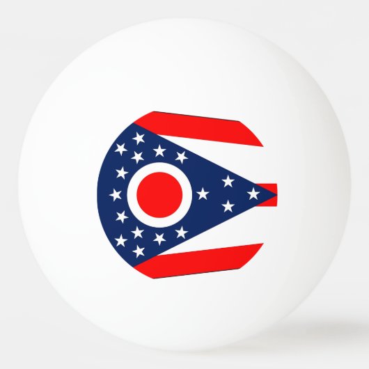 Tischtennisball mit Flagge des Ohio-Staat (Rückseite)