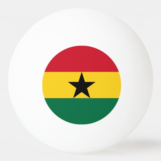 Tischtennisball mit Flagge Ghanas (Rückseite)