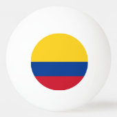 Tischtennisball mit Flagge Kolumbiens (Vorderseite)