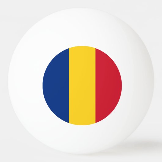 Tischtennisball mit Flagge Rumäniens (Rückseite)