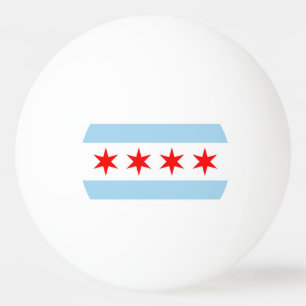 Tischtennisball mit Flagge von Chicago City