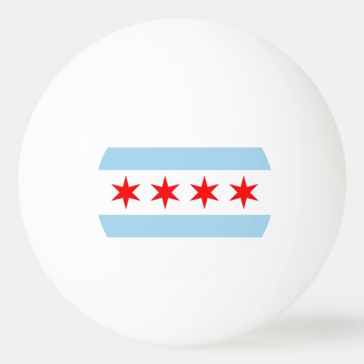 Tischtennisball mit Flagge von Chicago City (Rückseite)