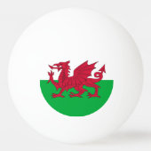 Tischtennisball mit Flagge von Wales (Vorderseite)