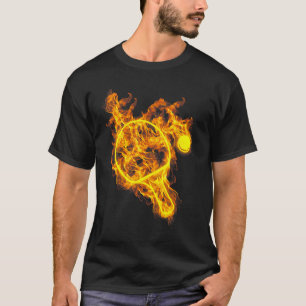 Tischtennisball und Racket-Flammenponde T-Shirt