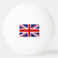 Tischtennisbälle unter britischer Flagge für Tisch