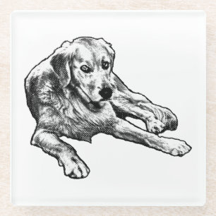 Tischtenniskala: Goldenes Körner Glasuntersetzer