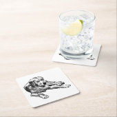 Tischtenniskala: Goldenes Körner Rechteckiger Pappuntersetzer (Vor Ort)