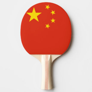 Tischtennisplatte auf chinesischer Flagge für Tis Tischtennis Schläger