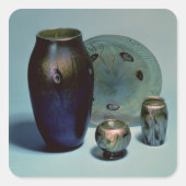 Tischtennisplatte und Vasen Quadratischer Aufkleber (Vorderseite)