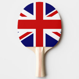 Tischtennisplatte unter britischer Flagge für Tisc Tischtennis Schläger