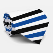 Tischtennisschläger mit Kugelschwarz, blaue Streif Krawatte (Gerollt)