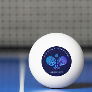 Tischtennisschläger Retro in dunkelblau Tischtennisball