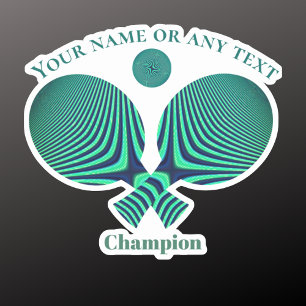 Tischtennisschläger Rettro-Gelbe Tischtennisplatte Aufkleber