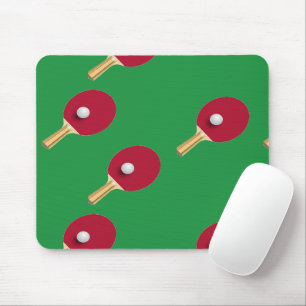 Tischtennisschläger und Ball auf Grün Mousepad