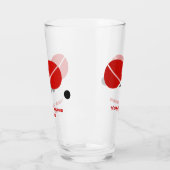 Tischtennisschläger und Ball in Schwarz, Rot Glas (Links)