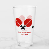 Tischtennisschläger und Ball in Schwarz, Rot Glas (Vorderseite)