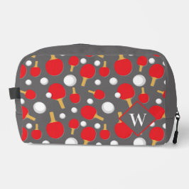 Tischtennisspieler Ping Pong gemustertes Monogramm Waschbeutel
