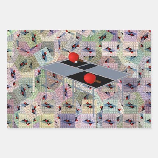 Tischtennistisch mit Paddeln, Geschenkgutscheine, Geschenkpapier Set (Vorderseite 3)