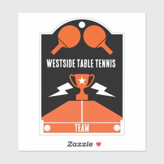 Tischtennisturnier Aufkleber (Blatt)