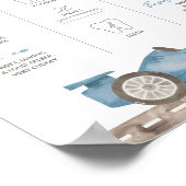 Tischtenniszeichen für Retro-Rennwagen Poster (Ecke)