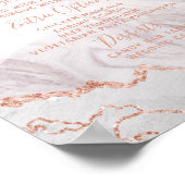 Tischtenniszeichen "White & Rose Gold Agate" Poster (Ecke)