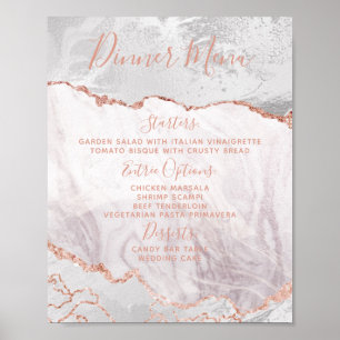 Tischtenniszeichen "White & Rose Gold Agate" Poster