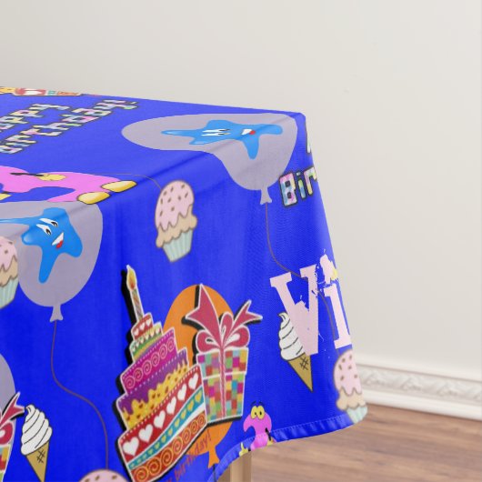 Tischtuch, Happy 3. Geburtstag, #3 Blue Tischdecke (Beispiel)