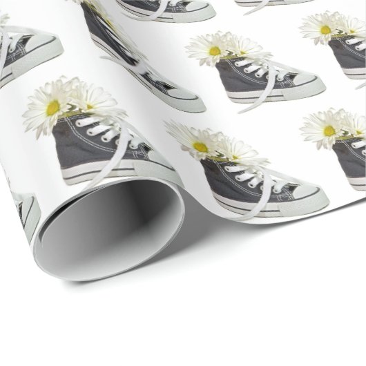 Tischtuch in schwarzem Sneaker Geschenkpapier (Rolleneckpunkt)