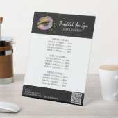 *~* Tischzelt Glitzer LIPS-Tabletop Pedestal-Zeich Sockelschild (In SItu)