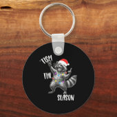 Tism The Season Raccoon Rock Santa Hat Autism Chri Schlüsselanhänger (Vorderseite)