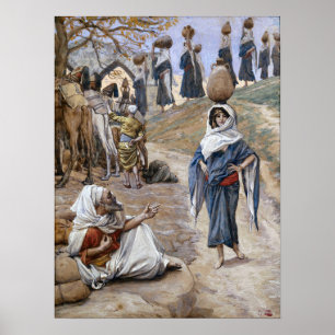 Tissot - Abrahams Diener trifft Rebecca 1896 Poster