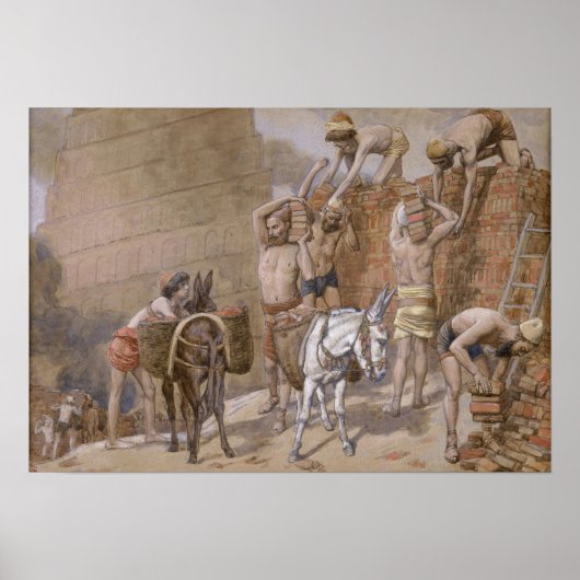 Tissot - Der Turmbau zu Babel 1896 Poster (Vorne)