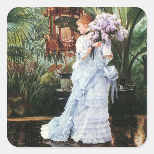 Tissot: Lilacs Quadratischer Aufkleber (Vorderseite)