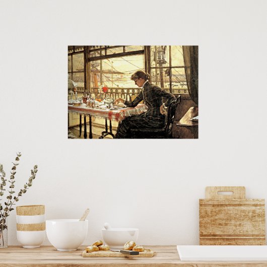 Tissot: Zimmer mit Blick auf den Hafen Poster (Küche)