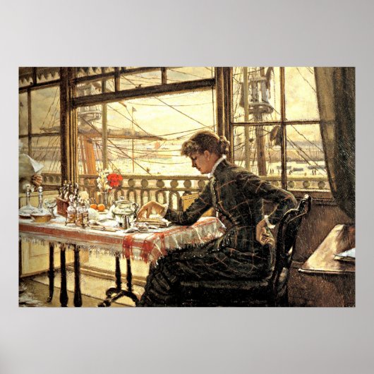 Tissot: Zimmer mit Blick auf den Hafen Poster (Vorne)