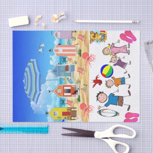 Tissue Beach Fun Octopus Seidenpapier (Handwerk)