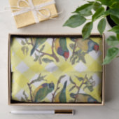 Tissue Bird Yellow Kariert Seidenpapier (Geschenk)