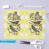 Tissue Bird Yellow Kariert Seidenpapier (Handwerk)