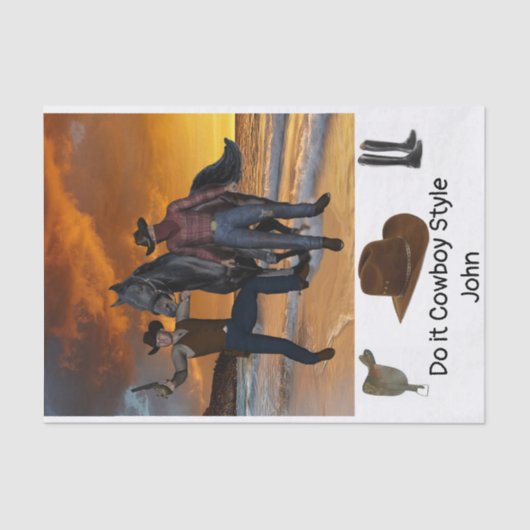 Tissue Cowboy Style Sattelpferd Country Boy Seidenpapier (Vorderseite)