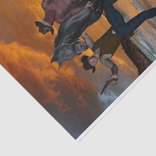 Tissue Cowboy Style Sattelpferd Country Boy Seidenpapier (Ausschnitt)