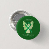 Tissue Green Awareness Ribbon Angel Buttone Button (Vorne & Hinten)