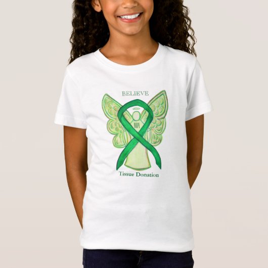 Tissue Green Awareness Ribbon Angel Shirt (Vorderseite)