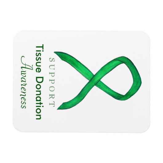 Tissue Green Awareness Ribbon Magnet (Horizontal)