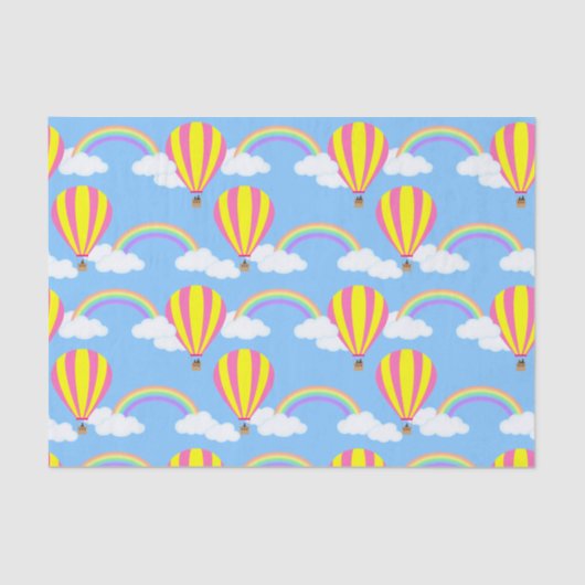 Tissue (Hot Air Balloon) - Blue Background Seidenpapier (Vorderseite)