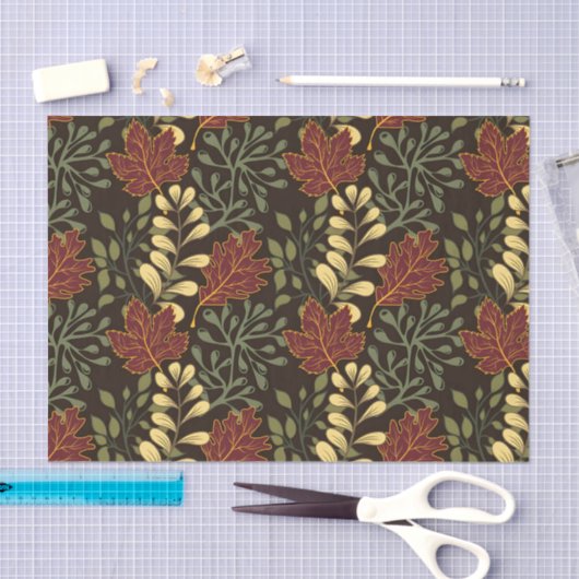 Tissue im Vintage-Stil mit blauem botanischem Must Seidenpapier (Handwerk)
