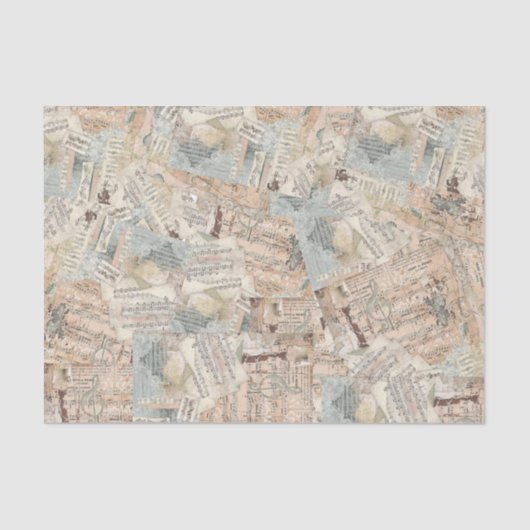 Tissue oder Decoupage Paper Collage of Music Sheet Seidenpapier (Vorderseite)