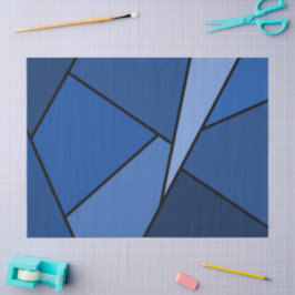 Tissue Paper abstrakt Blue Polygons Seidenpapier